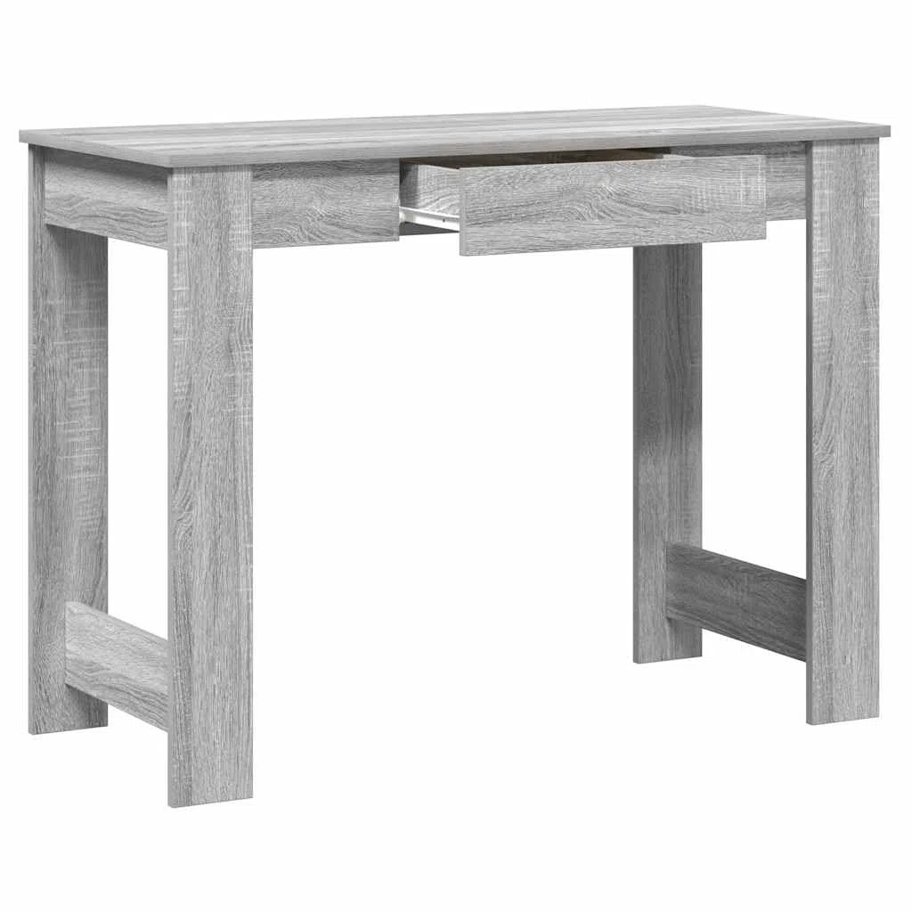 Escritorio gris Sonoma 100 x 45 x 75 cm de madera resistente, mesa de ordenador versátil para oficina, dormitorio y oficina en casa, mesa de trabajo fácil de limpiar con amplio espacio de