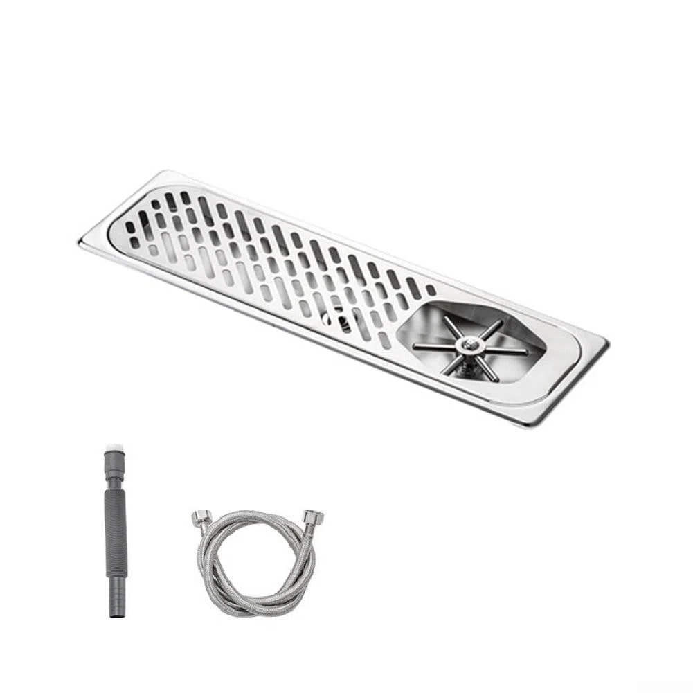 Lavavasos para profesional para acero Inoxidable Chorro Agua para fuerte para Bar Cafetería Bandeja Recogida Utensilio Tamaño Medio(Slim)