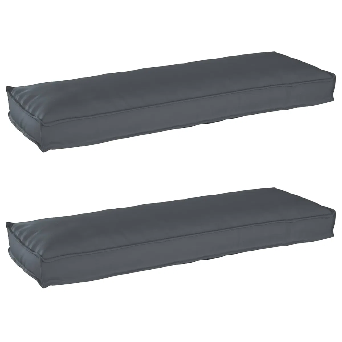 vidaXL Juego de Cojines para Palets 2 pcs Antracita 120 x 40 x 8 cm, Decoración para jardín y terraza, Conjunto de Cojines rectangulares, Textil Resistente al Agua, Accesorio Moderno