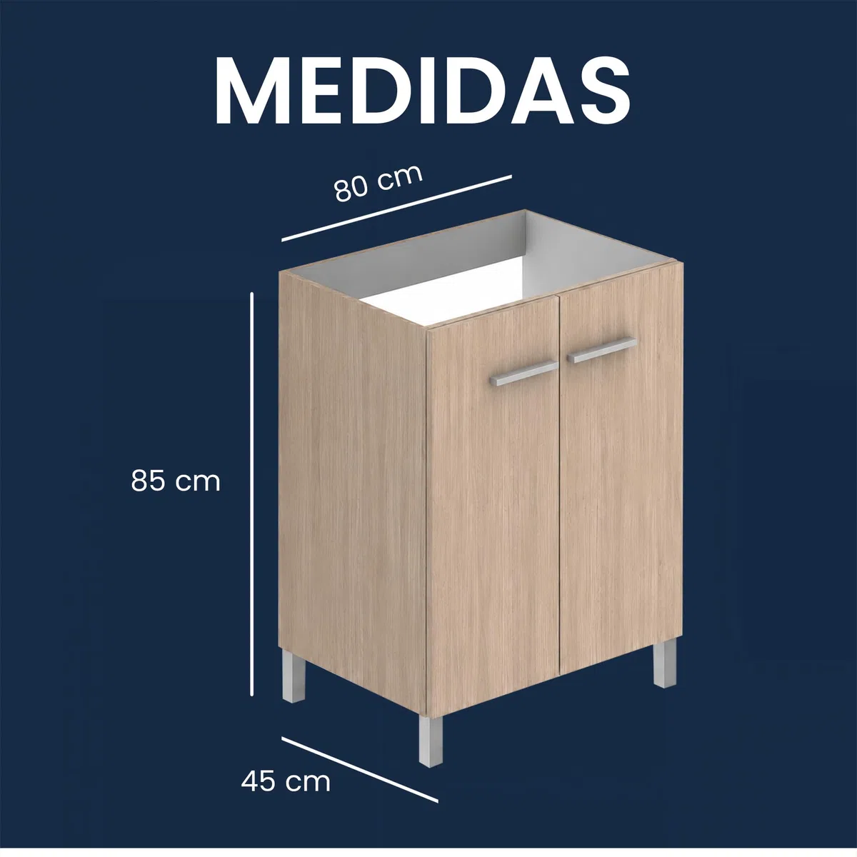 Mueble Baño 80cm Lavabo Baño No Incluye Espejo | Bajo Lavabo Compacto Preinstalado de Fábrica · Lavabo con Pie de Porcelana Ideal
