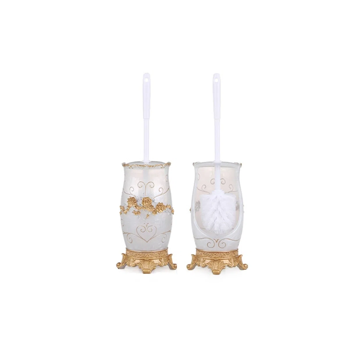 Set de Accesorios de Baño Juego de baño de resina for el hogar, dispensador de jabón, soporte for cepillo de dientes, taza, jabonera, bandeja, cepillo de baño, juego de almacenamiento de papelera(14x1