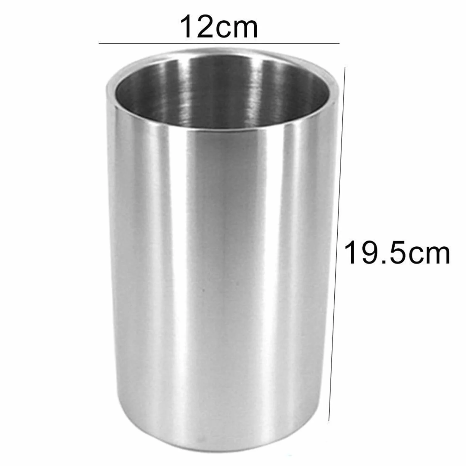 Cubo de hielo para bares domésticos Cubo de hielo de doble pared de acero inoxidable con aislamiento térmico, contenedor redondo, Enfriador de hielo for vino, armario de cerveza, herramienta de cocina