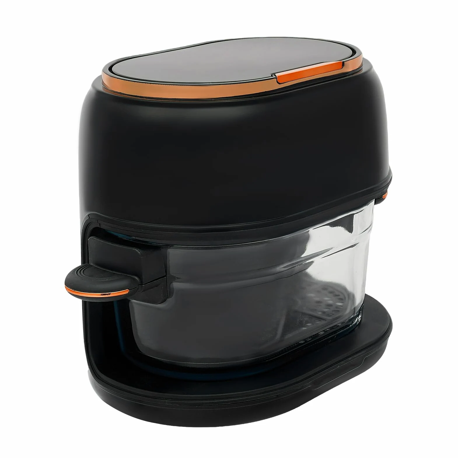 Freidora de aire caliente de 4 L con pantalla táctil y cesta de cristal visible, 1350 W, 220-240 V, 140-374 F, temporizador de 24 horas, freidora de aire caliente multifuncional para familia, patatas