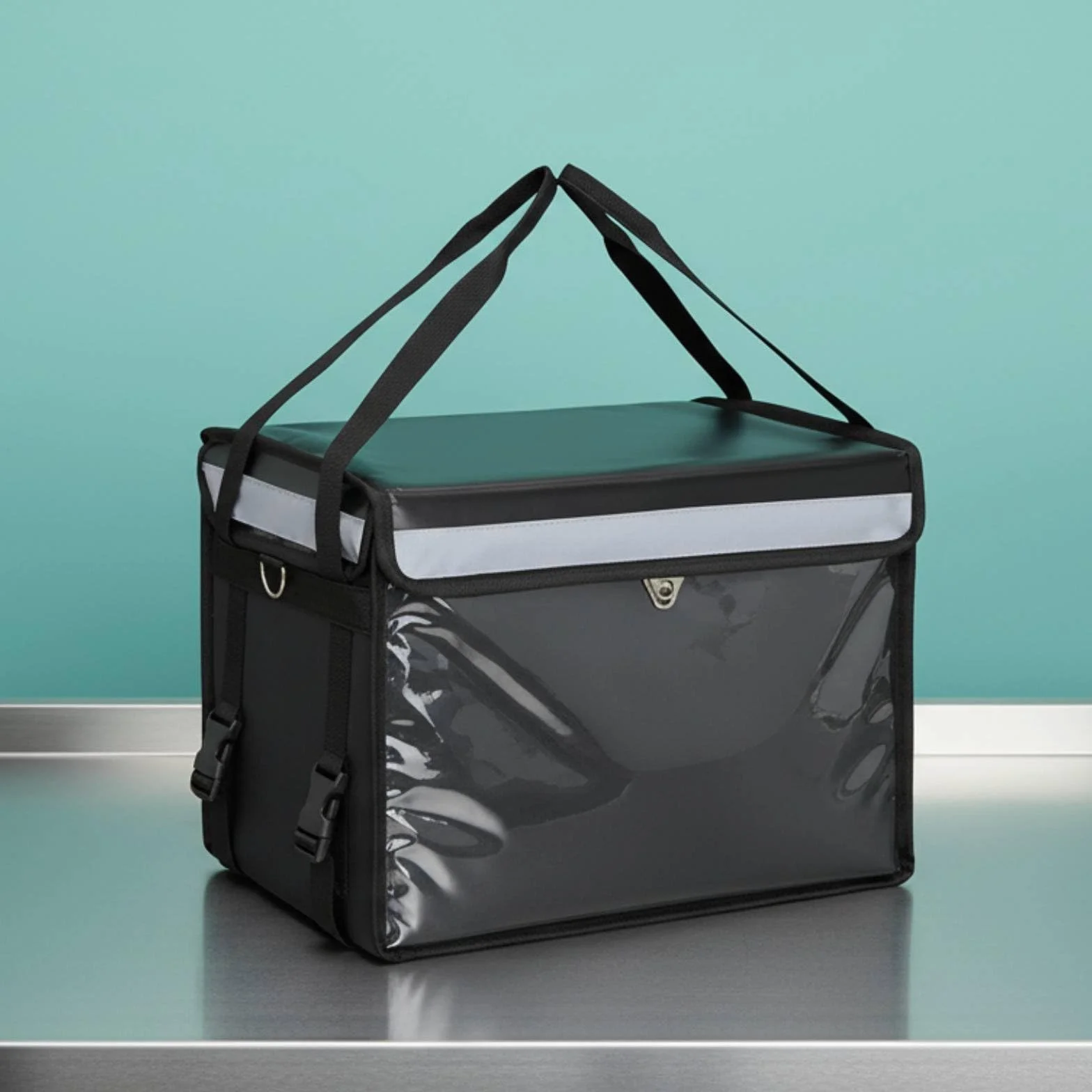 Caja Térmica de Entrega Profesional Porta Comidas con Estructura Reforzada Tela Oxford Impermeable y Aislamiento Térmico Espeso Adecuada para Catering, 45L, Set Básico