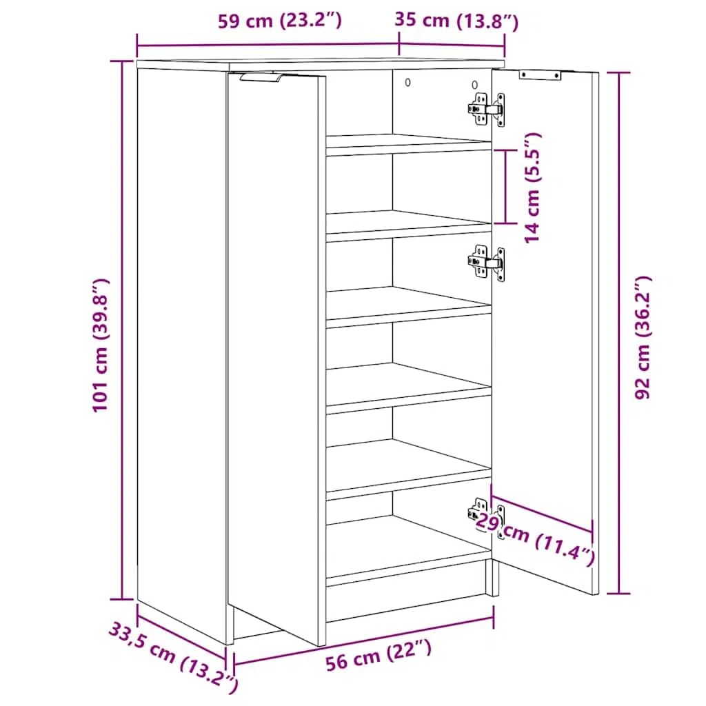 vidaXL Mueble Zapatero Armario Estantería Pasillo con Puertas Organizador Pared Adornos Jarrones Decoración de Madera Contrachapada Blanco