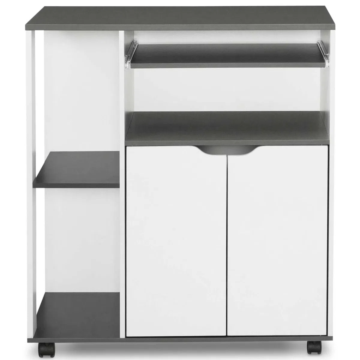 IDMarket - Aparador COSI, de madera blanca y tablero gris, 76 cm de largo