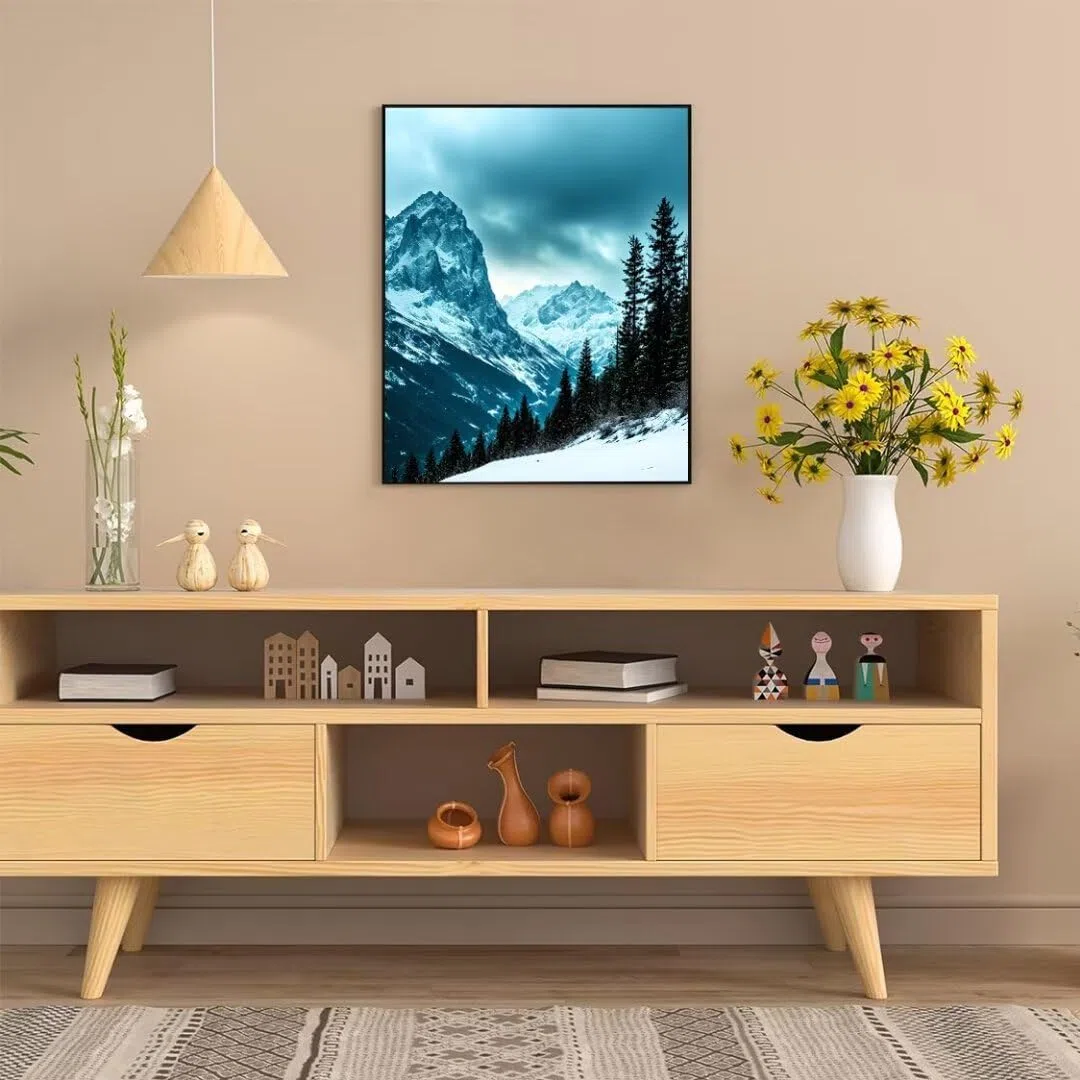 Pintura por Numeros Picos de las montañas nevadas Pintar por Numeros Adultos Niños, DIY Paint by Number Kit con Pinceles y Pinturas Acrilicos, Cuadros por Numeros, Decoración Hogar 100x70cm w-4860