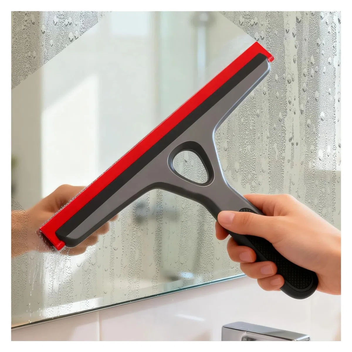 Paquete de 2 escobilla Goma Mano Silicona for Vidrio baño, encimeras, escritorios y Ventanas Coche, Limpiador multisuperficie Secado rápido