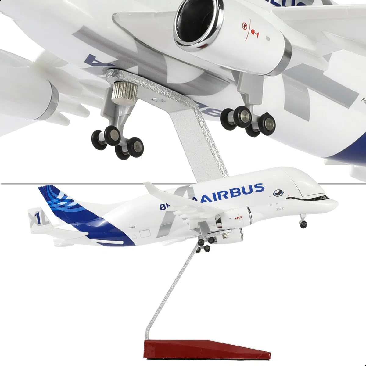 1/220 A330 Beluga XL1 - Maqueta de avión de metal fundido a presión con soporte (30 cm) para Airbus a330-743L Super Transport Beluga