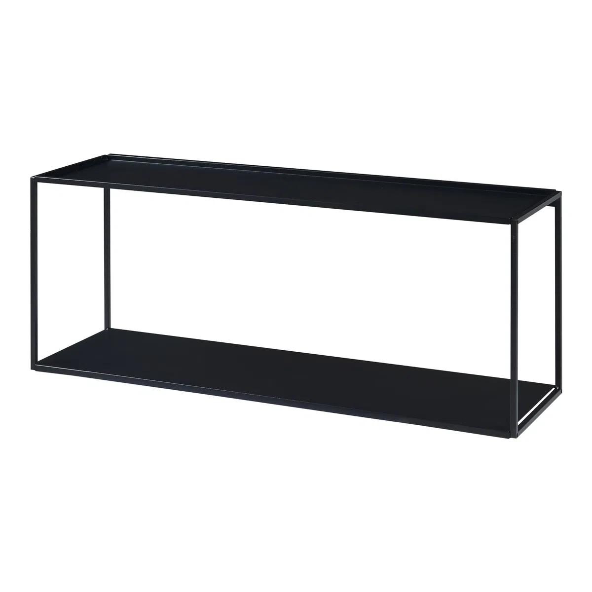 [en.casa] Estantería de Pared con 2 Estantes Baldas Flotantes Estantería de Cocina Parra Tarros Organizador de Baño Escritorio Versátil Diseño Industrial Acero 90 x 25 x 35 cm - Negro