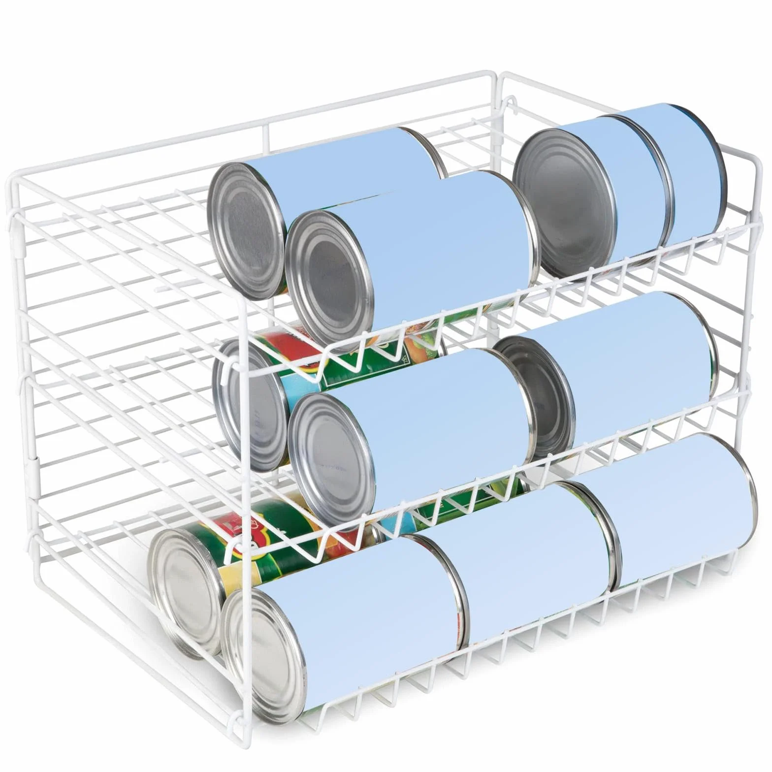 Organizador de latas de 3 Niveles con Capacidad para 27 Botellas, Estante Escalonado Que Ahorra Espacio, dispensador de latas, Soporte para Alimentos