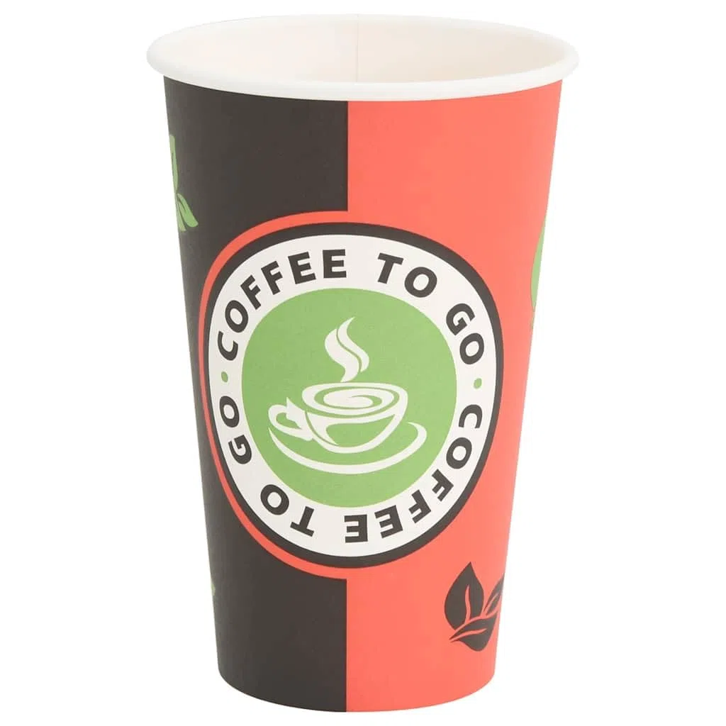 Vasos de papel con tapas, 1000 unidades, 400 ml, vasos desechables para café para llevar y bebidas frías con protección contra fugas, ideal para fiestas, oficina, catering y gastronomía en