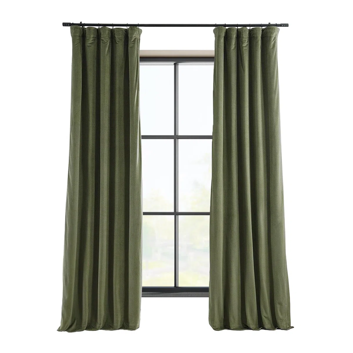 HPD Half Price Drapes Signature Cortinas Opacas Térmicas de Terciopelo para Sala de Estar - 274 cm de Largo, 1 Panel, con Aislamiento y Bolsillo para Cortinero