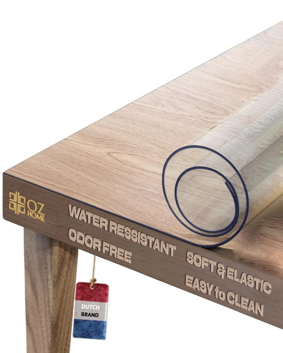 Mantel PVC Transparente 1.7 mm — 80X120cm - Mantel Antimanchas Y Protector Mesa Transparente - Manteles De Mesa Antideslizante/Antiarañazos - Mantel Exterior Fácil Limpieza/Uso Alimentario