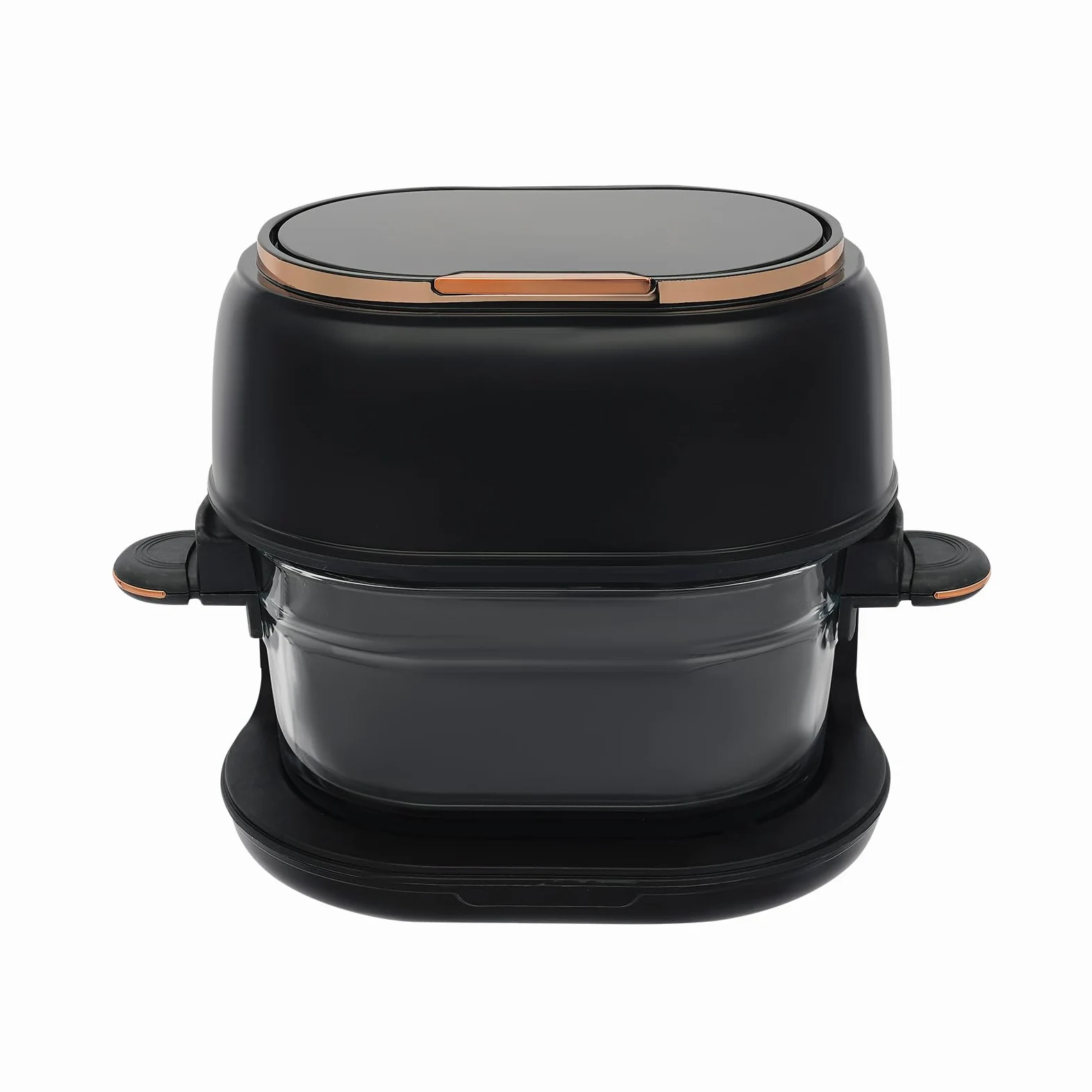 Freidora de aire caliente de 4 L con pantalla táctil y cesta de cristal visible, 1350 W, 220-240 V, 140-374 F, temporizador de 24 horas, freidora de aire caliente multifuncional para familia, patatas