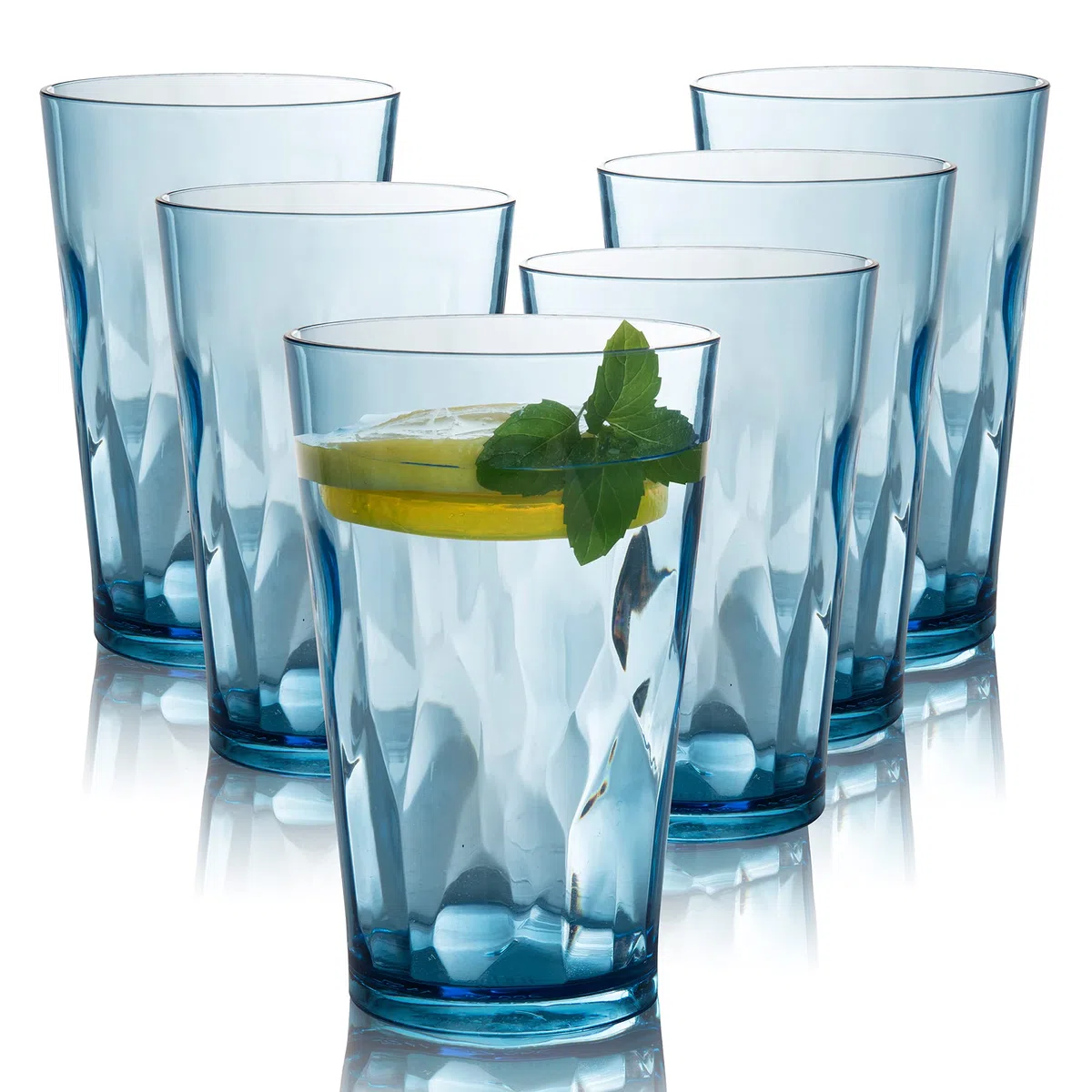 JGIRL Vasos de plástico irrompibles [juego de 6] vasos inastillables, vasos reutilizables, vasos de vidrio de plástico, vasos para beber, aptos para lavavajillas (16 onzas)