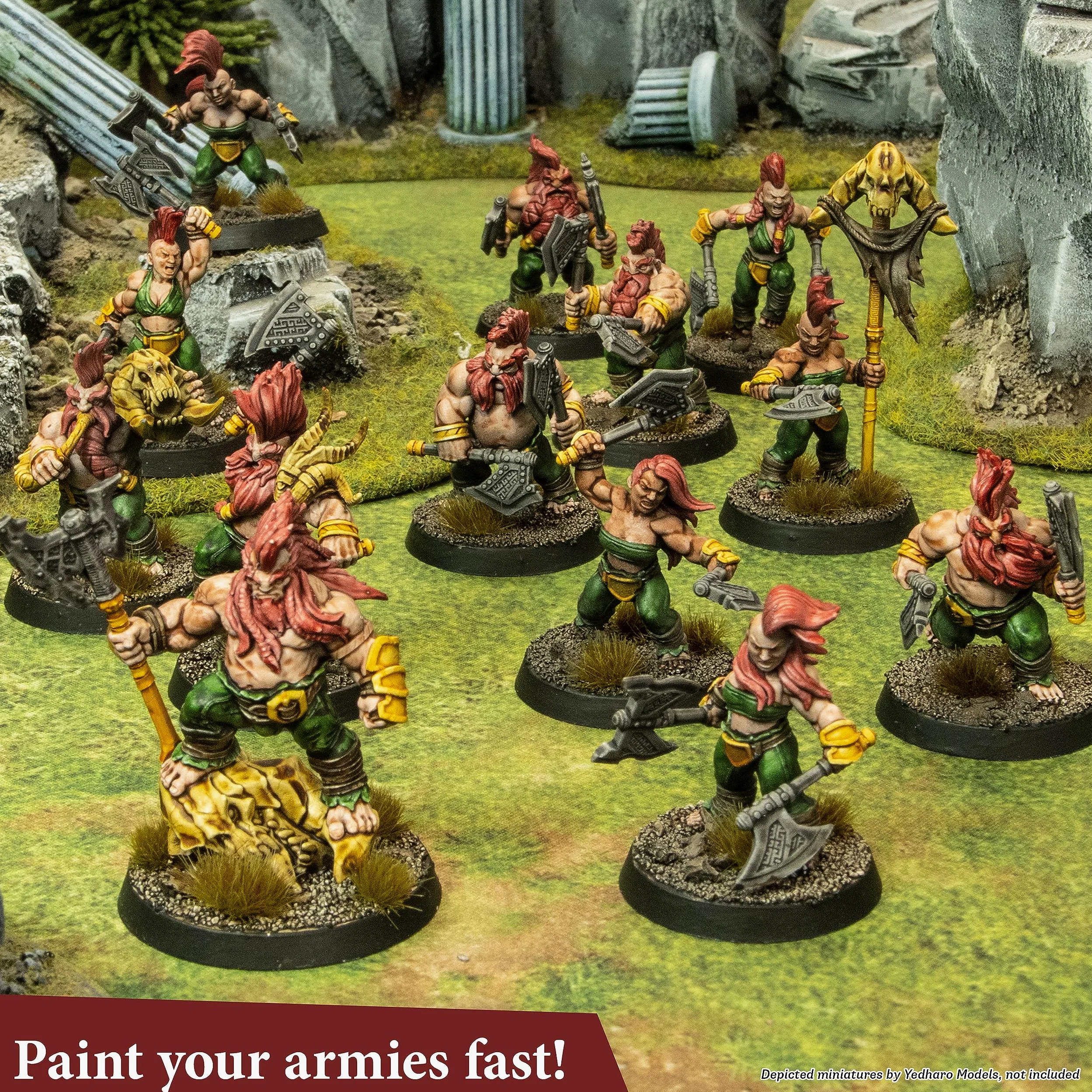 The Army Painter Speedpaint 2.0 Wargamers Mega Set, 60 cuentagotas de 18 ml, pintura de contraste no tóxica con bolas mezcladoras, incluye un pincel ergonómico para pintor
