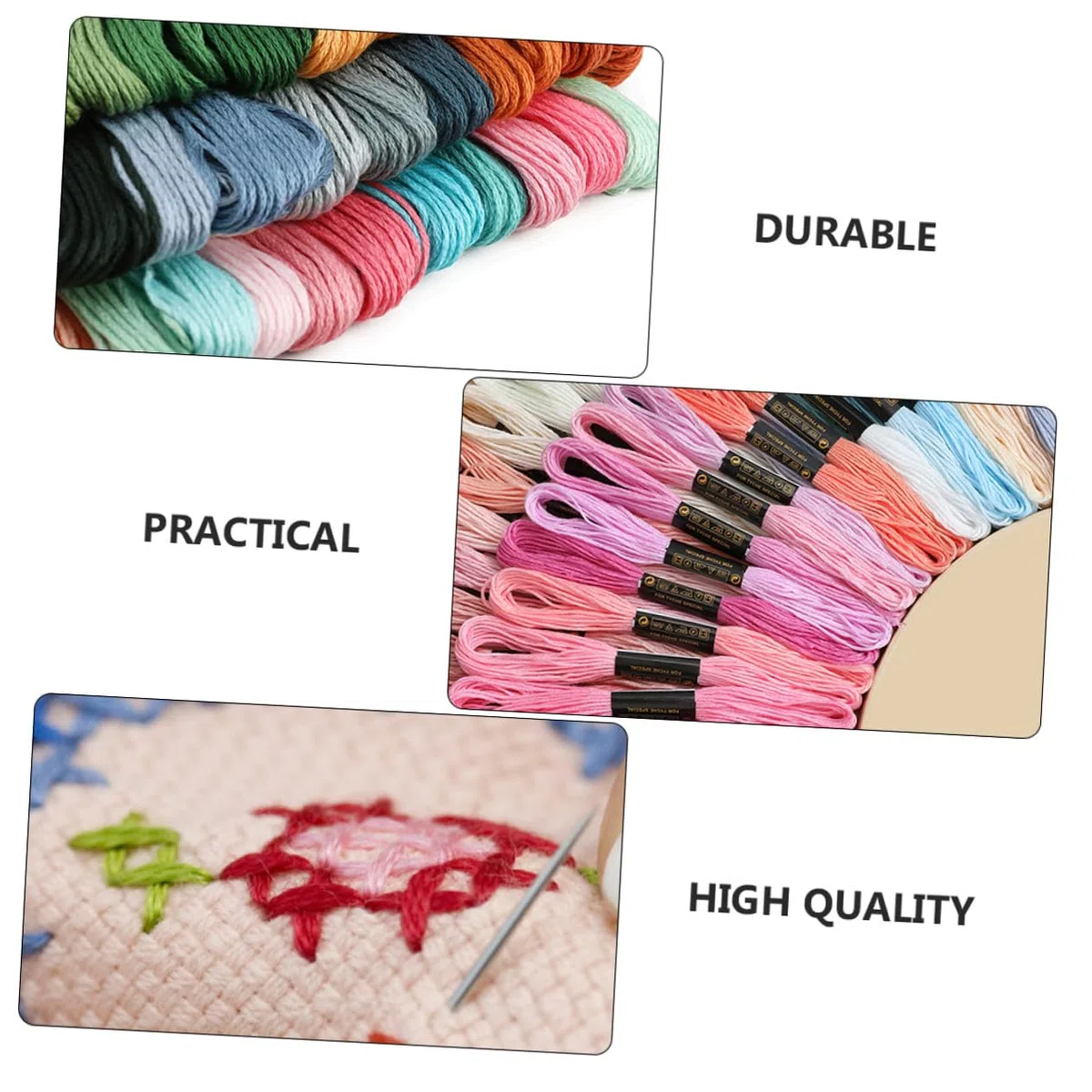 Hilos para Bordar de Punto de Cruz 447 Piezas, Poliéster Algodón | DIY Crafts y Tassels, Cómodo de Guardar, Fácil de Llevar, Surtido para Proyectos Creativos