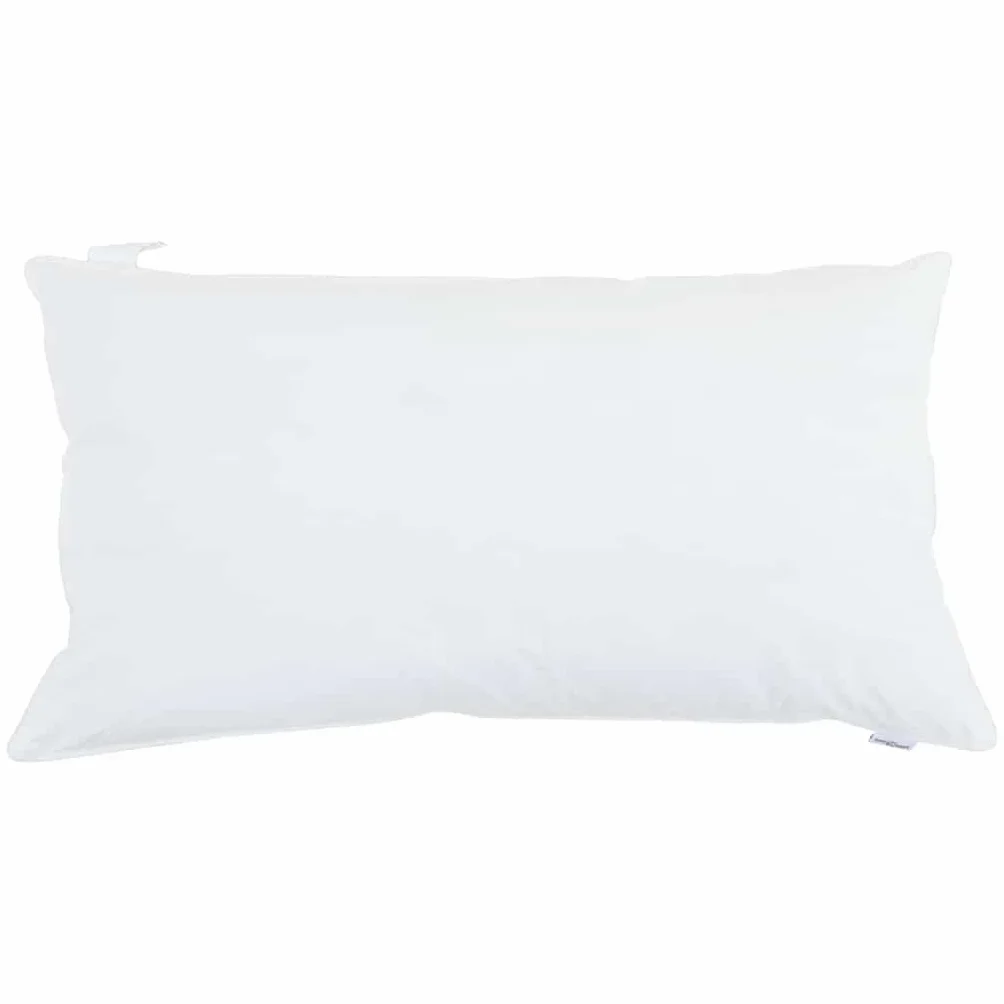 Juego de 2 almohadas de 40 x 80 cm de algodón blanco con relleno transpirable para espalda, abdomen, dormir de lado, lavables, ergonómicas, de apoyo, cómodas, suaves, fáciles de limpiar