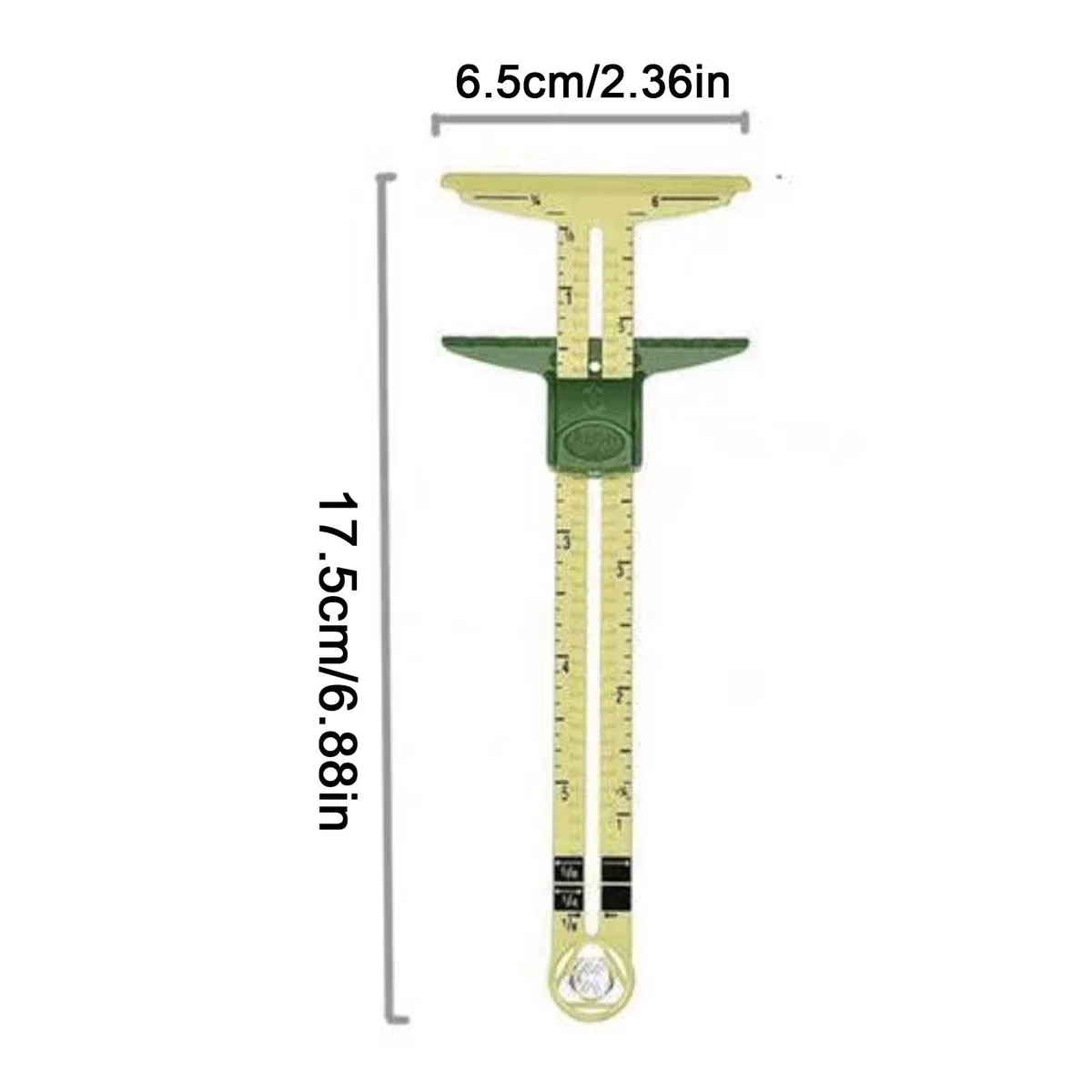 Medidor deslizante de costura en forma de T, regla deslizante 5 en 1 para dobladillo, acolchado, medición, calibre en T multifuncional, herramienta de costura ajustable, medidor de medición preciso