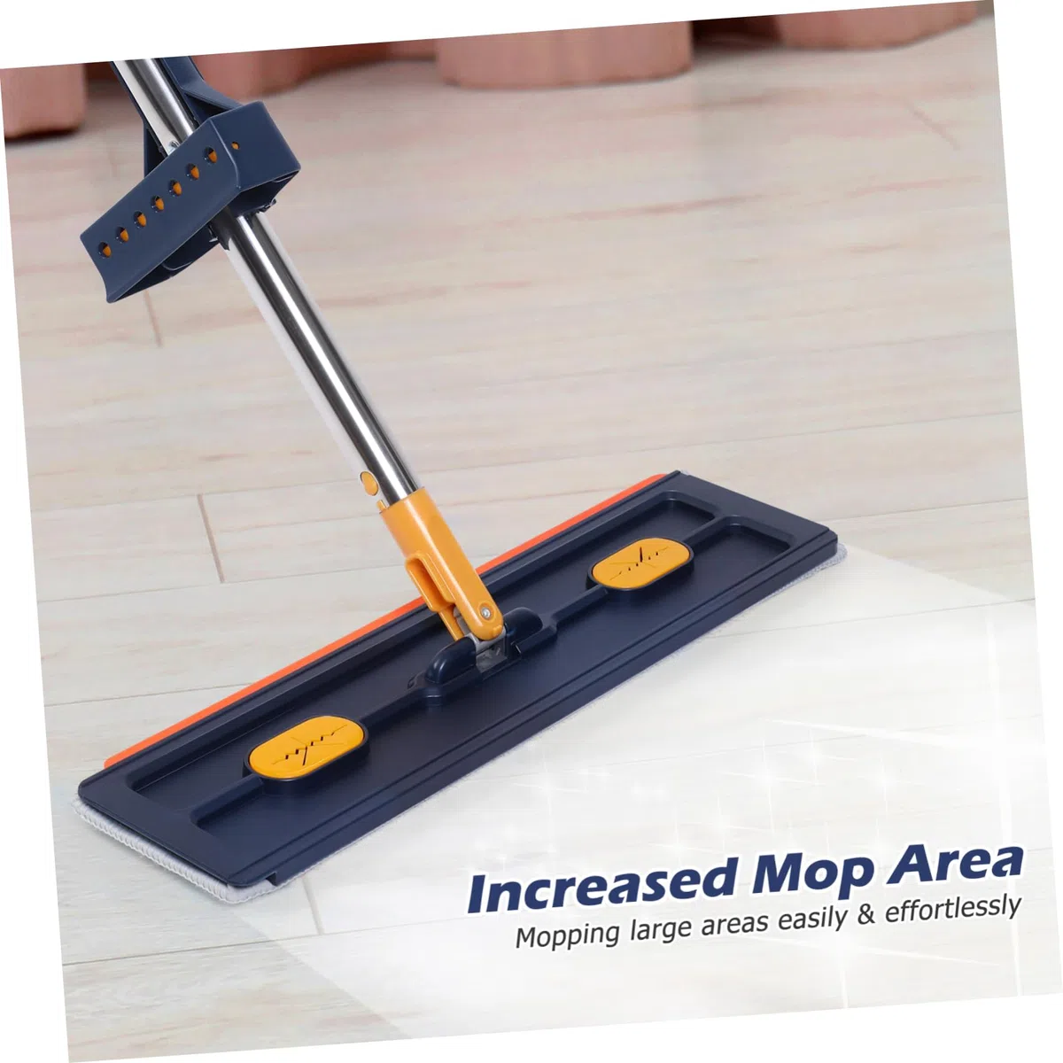 Trapeador de Piso Plano de Microfibra con Deshidratación Rápida y Limpieza Profunda, Material PVC y Aleación, Adecuado para Limpieza de Suelos y Paredes