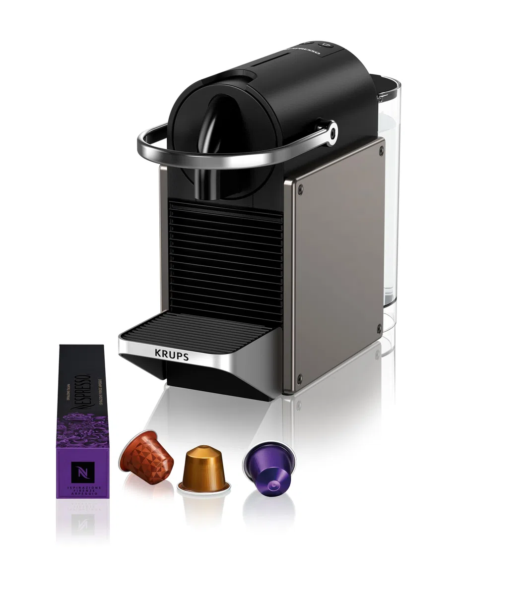 Krups XN306TK Nespresso Pixie Titan, cafetera expreso, recetas programables, 2 longitudes, apagado automático, 1260 W, 0,7 litros