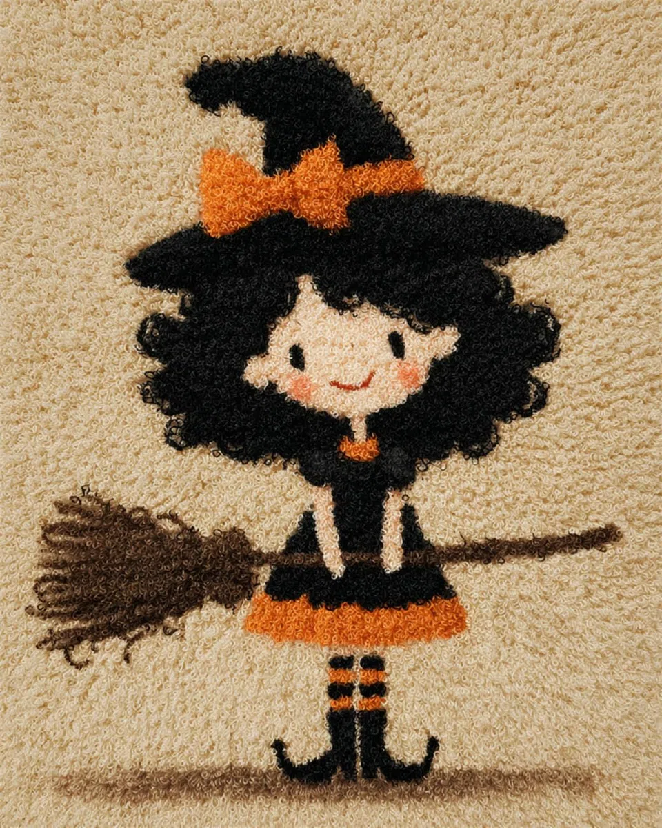 AxiangziK Diy Kit Manualidades Alfombra Chica De Dibujos Animados Kits De Ganchillo Para Hacer Alfombras，Juego De Bordado,Kit De Ganchillo Para Principiantes，Manualidades De Costura Para Deco 21x29in
