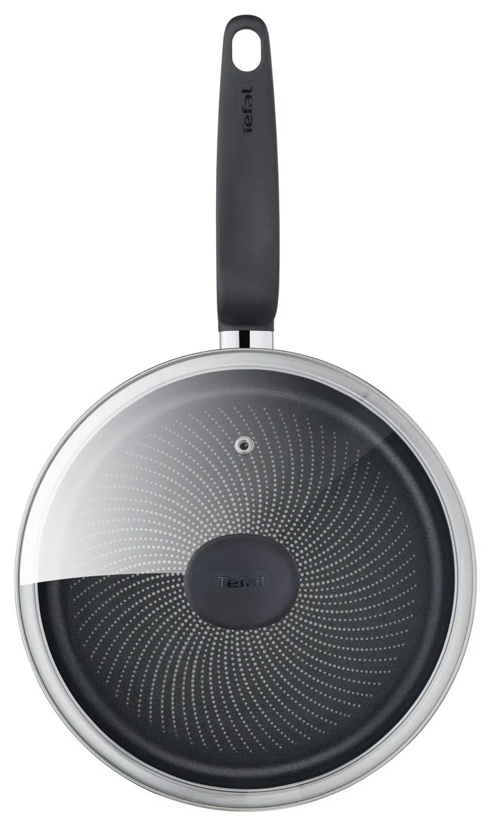 Tefal Primary - Sartén de 24 cm con tapa de cristal, acero inoxidable de primera calidad, revestimiento antiadherente sano, inducción E3093204