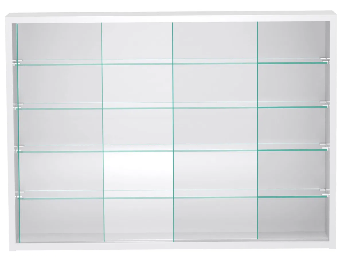 Vitrina vitrina de pared colgante de pie - puertas correderas - 75 x 55 x 14 cm