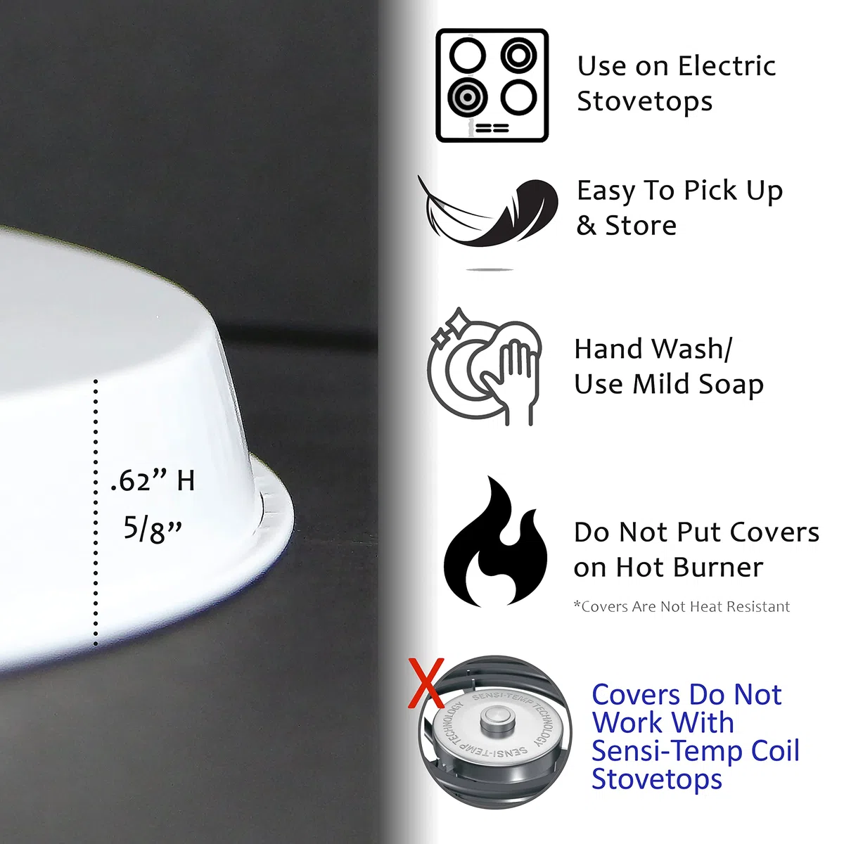 Reston Lloyd Juego de 4 fundas para quemadores eléctricos, color blanco