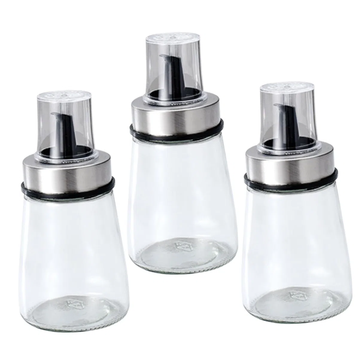 LABRIMP 3piezas Botella De Condimento Botella Transparente De Vidrio Para Aceite y Vinagre Dispensador De Salsa De Soja Para Cocina