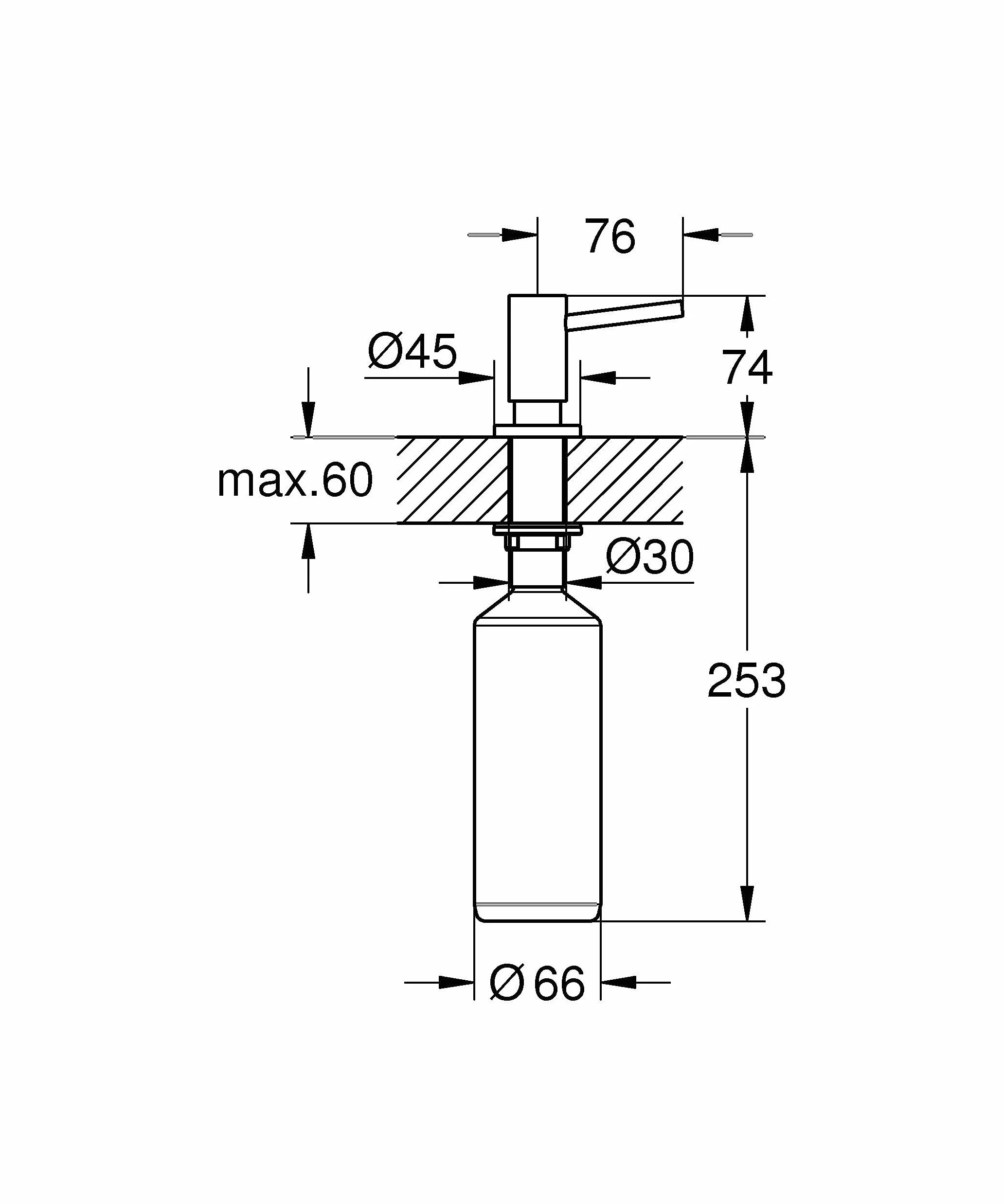 GROHE Contemporary Quickfix-Dispensador de jabón, Negro Mate 1021652430