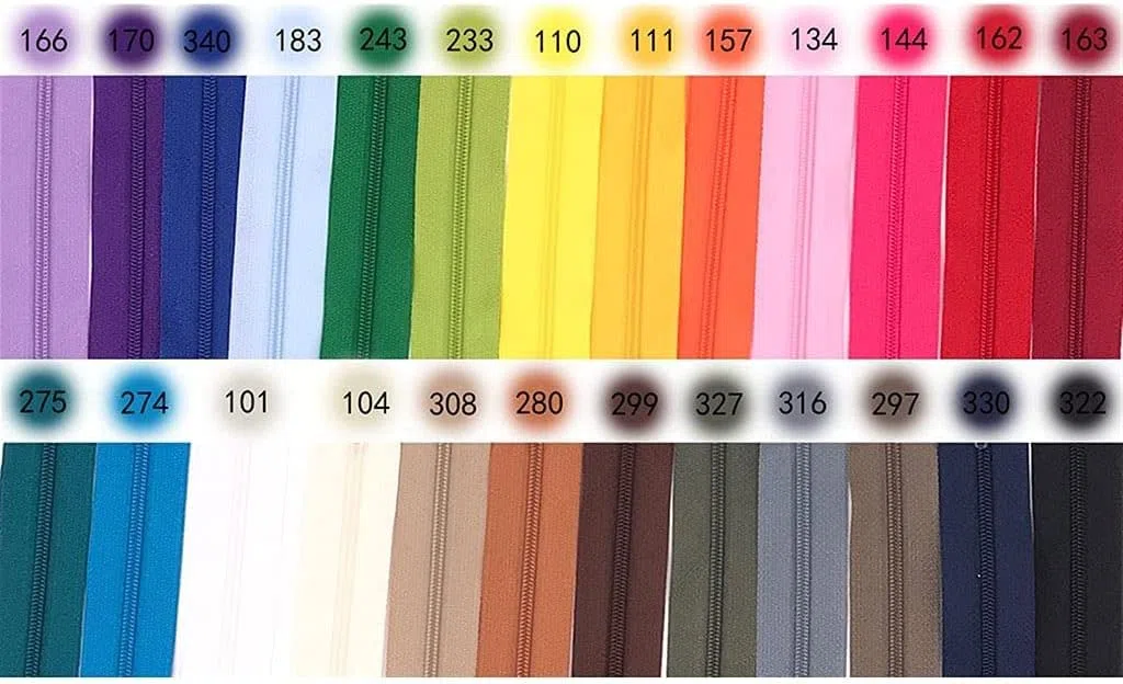 Cremallera de nailon, cremalleras de bobina de nailon de metal, cremalleras de nailon de 5 m/lote 3#, cremalleras de bobina con 10 piezas de deslizador de cremallera, (Color: plomo 316, tamaño: 3#) co