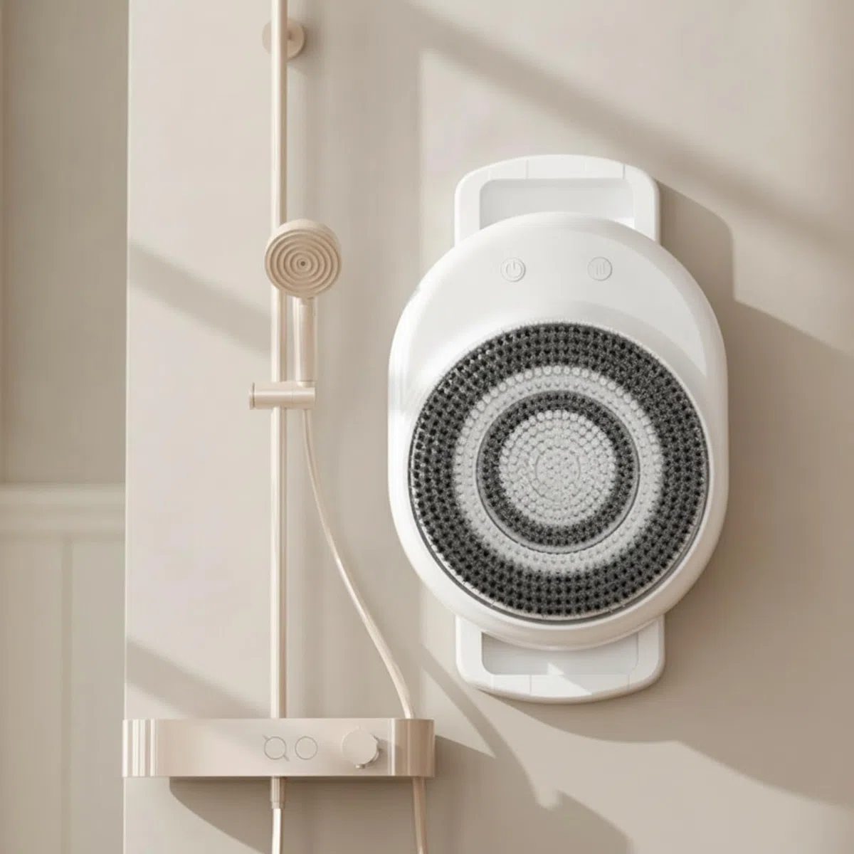 Limpiador Espalda con Soporte Pared Inalámbrico Cepillo Ducha Pared Suave Cepillo Ducha Eléctrico para Adultos