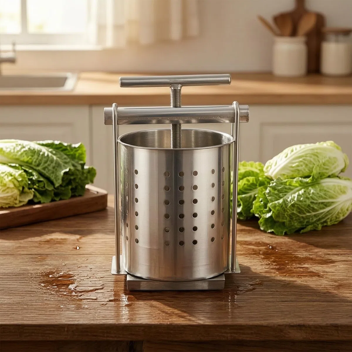 Exprimidor Verduras Manual Exprimidor Frutas Compacto para Cocineros, 1.5L
