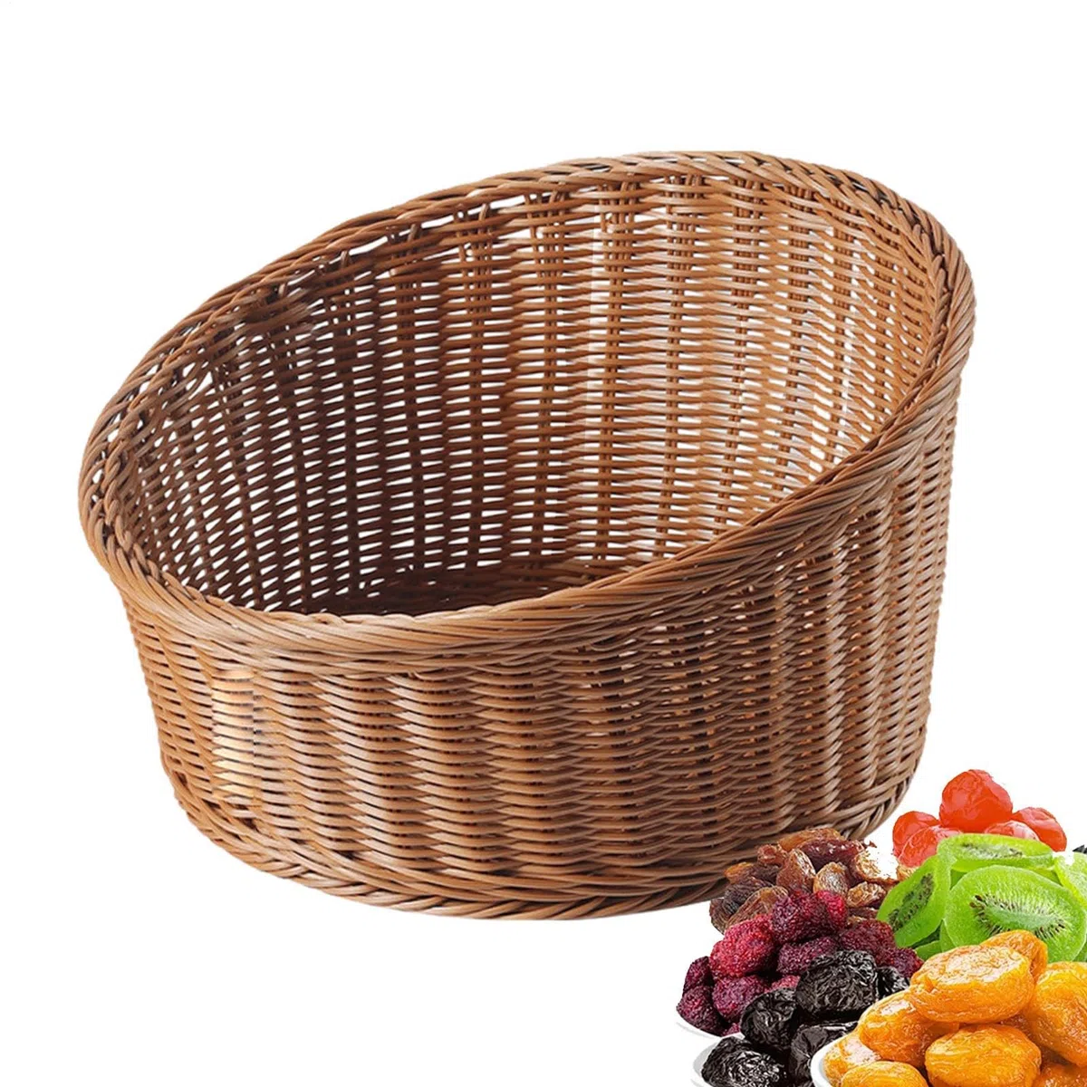 Cesta Para Servir Pan bandeja organizadora portafrutas imitación ratán | Cesta De Mimbre Para Servir Pan Cocina Restaurante Picnic Panadería Desayunador Mesa Comedor