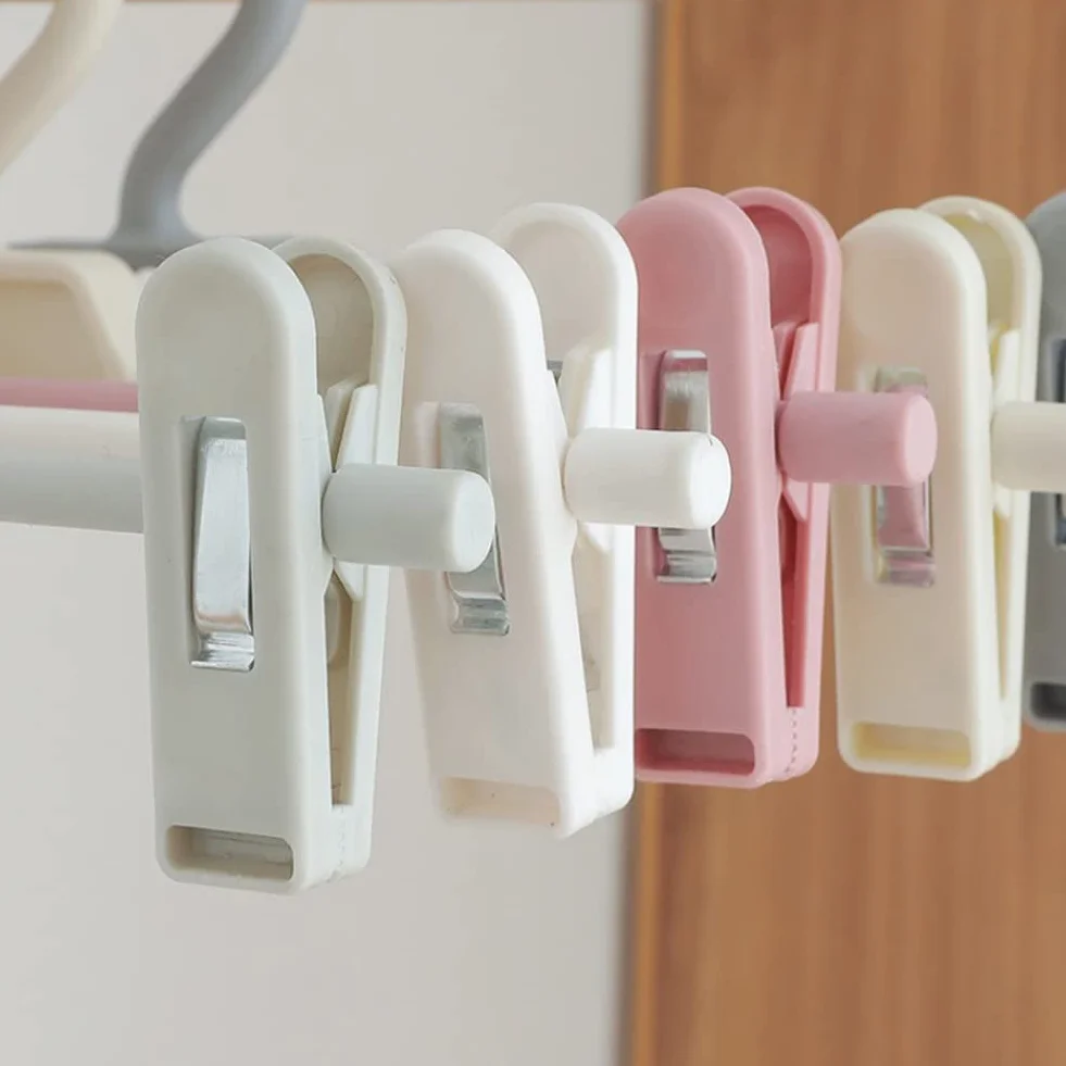 Perchas Camisas Perchas para Pantalones, Perchas para Faldas, Perchero con Clips, Perchas De Plástico con Pinza para Pantalones para Trabajo Pesado, Ultrafinas Hombros para Perchas(Pink,10 Pcs)