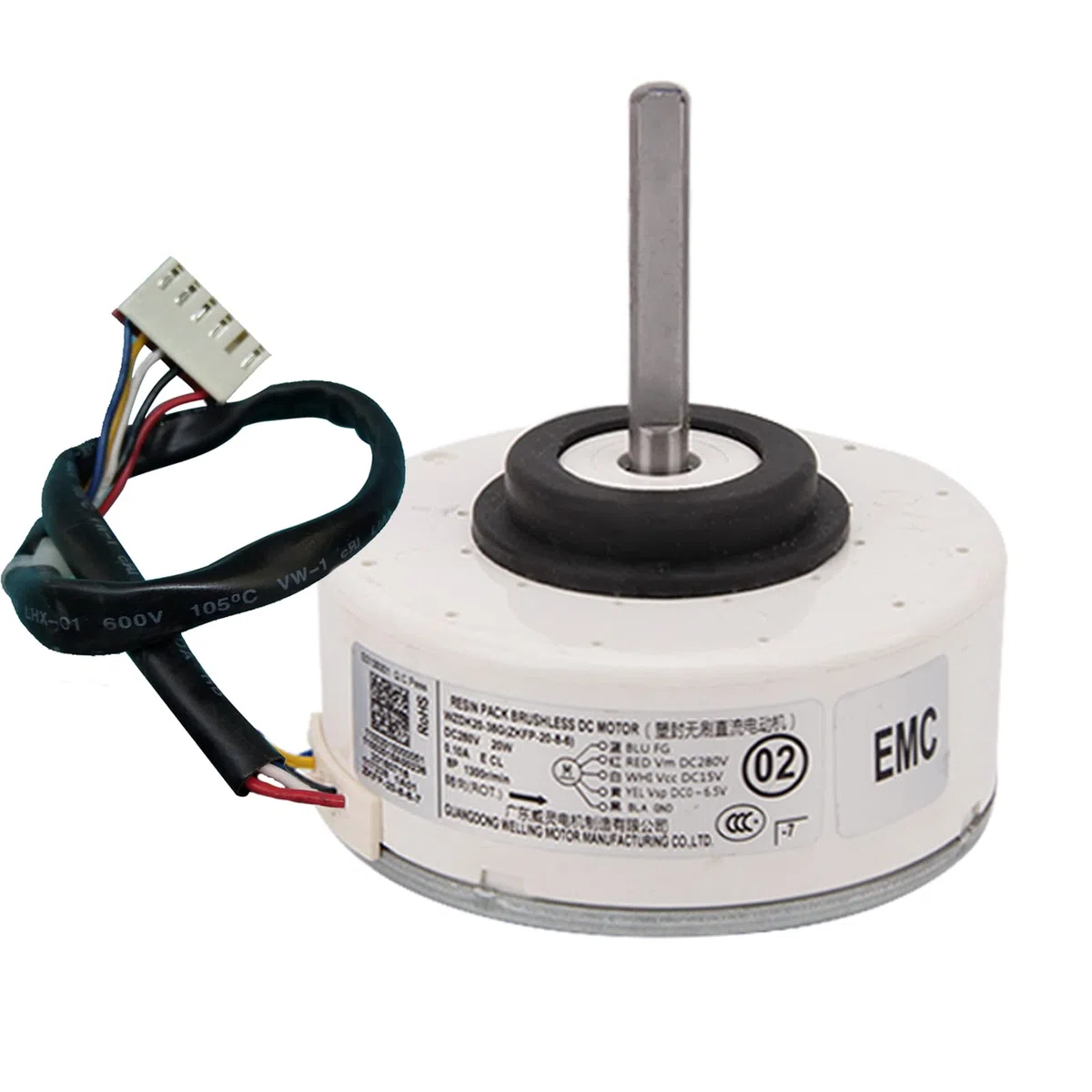 Motor de aire acondicionado para interiores WZDK20-38G (ZKFP-20-8-6) 20W DC Motor de ventilador sin escobillas para el hogar