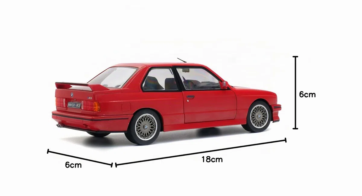 Solido – BMW M3 E30-1990 Coche en Miniatura de colección, 1801502, Rojo, unisex adulto.