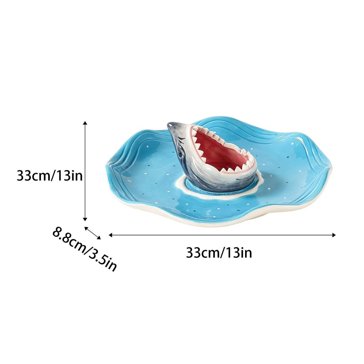 Plato de sushi Plato de Cerámica Pintado a Mano con Compartimento para | Cuenco para Salsas y Aliños Para Charcutería, Queso, Hamburguesa, Gambas, Sardinas, Aperitivos, Palomitas,