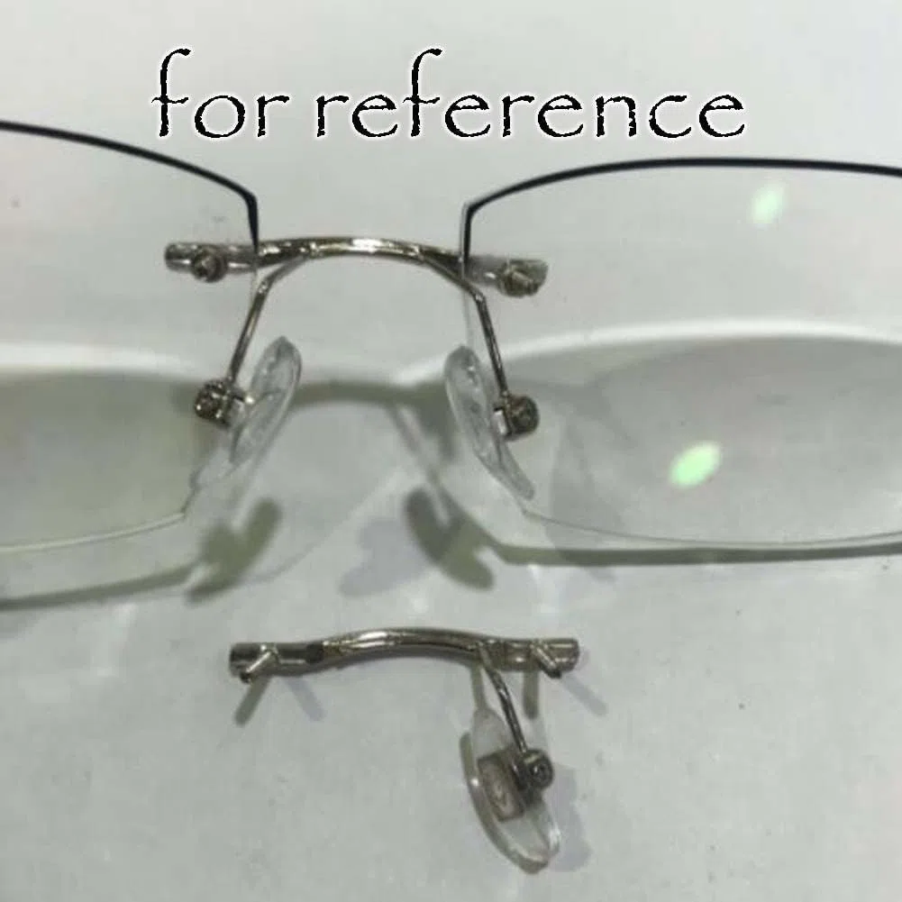 MAYABI Almohadillas Nariz,Almohadillas Puente Nariz,almoh 1 Pieza de Repuesto de Metal for Puente Nasal, Gafas sin Montura, Puente Nasal, Plateado