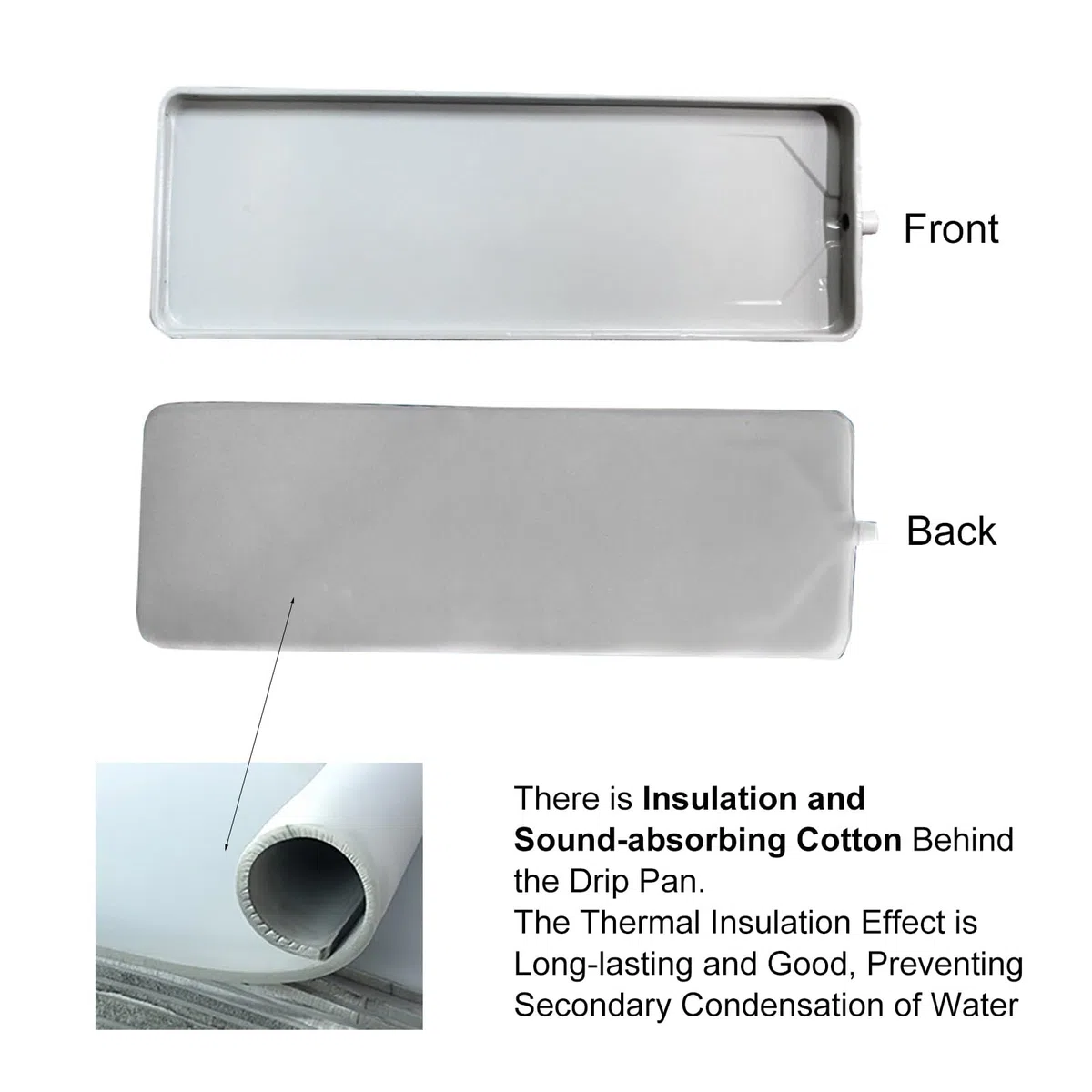 Bandeja de drenaje y bandeja de goteo con tubo para sistemas de aire acondicionado, resistente y resistente a la corrosión, ideal para HVAC y gestión del agua