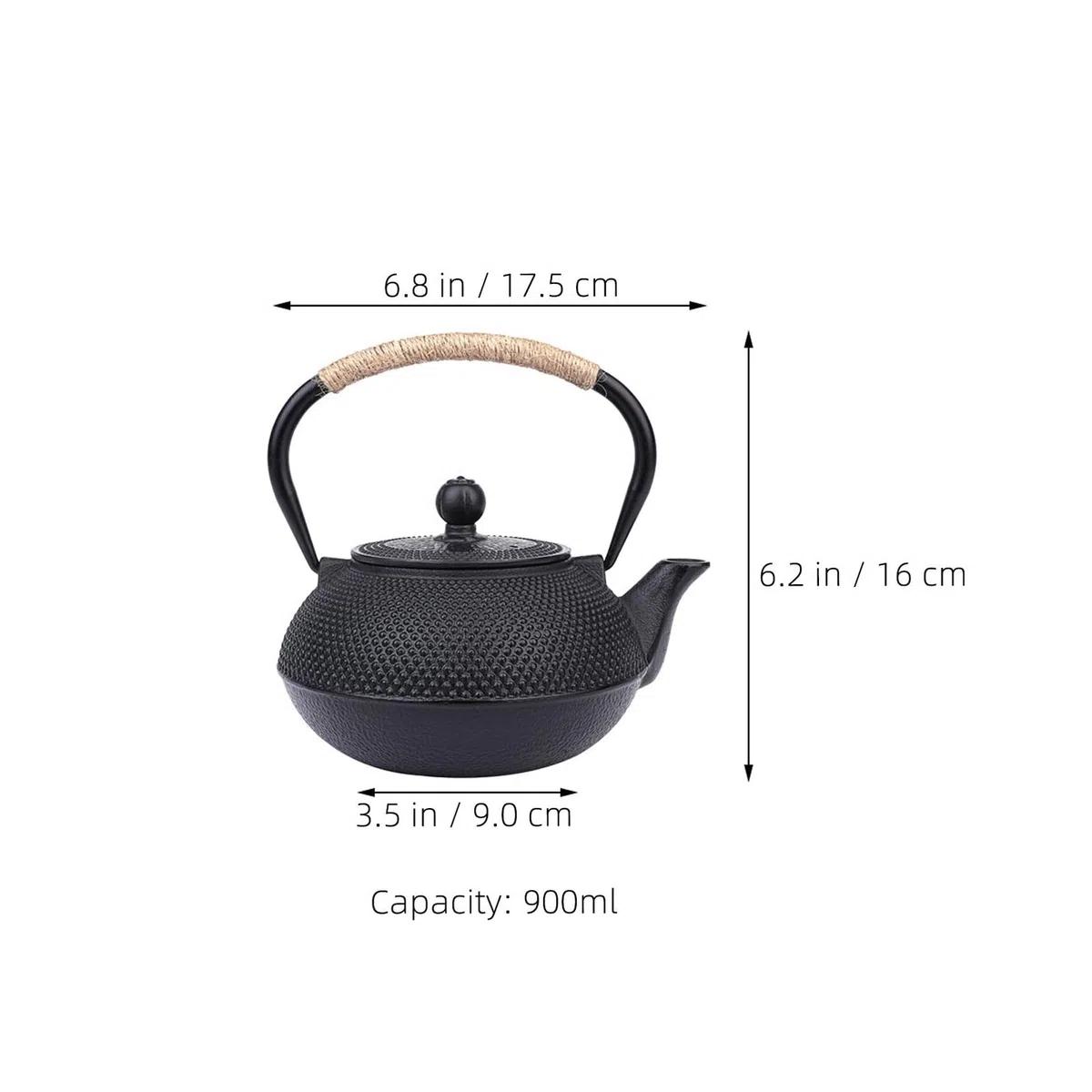 SUPVOX Tetera de Hierro Fundido 900 Ml Infusor y Asa Segura Tetera Japonesa Estilo Tetsubin para Hogar y Oficina Vajilla de Hierro para Té Práctica para Infusión