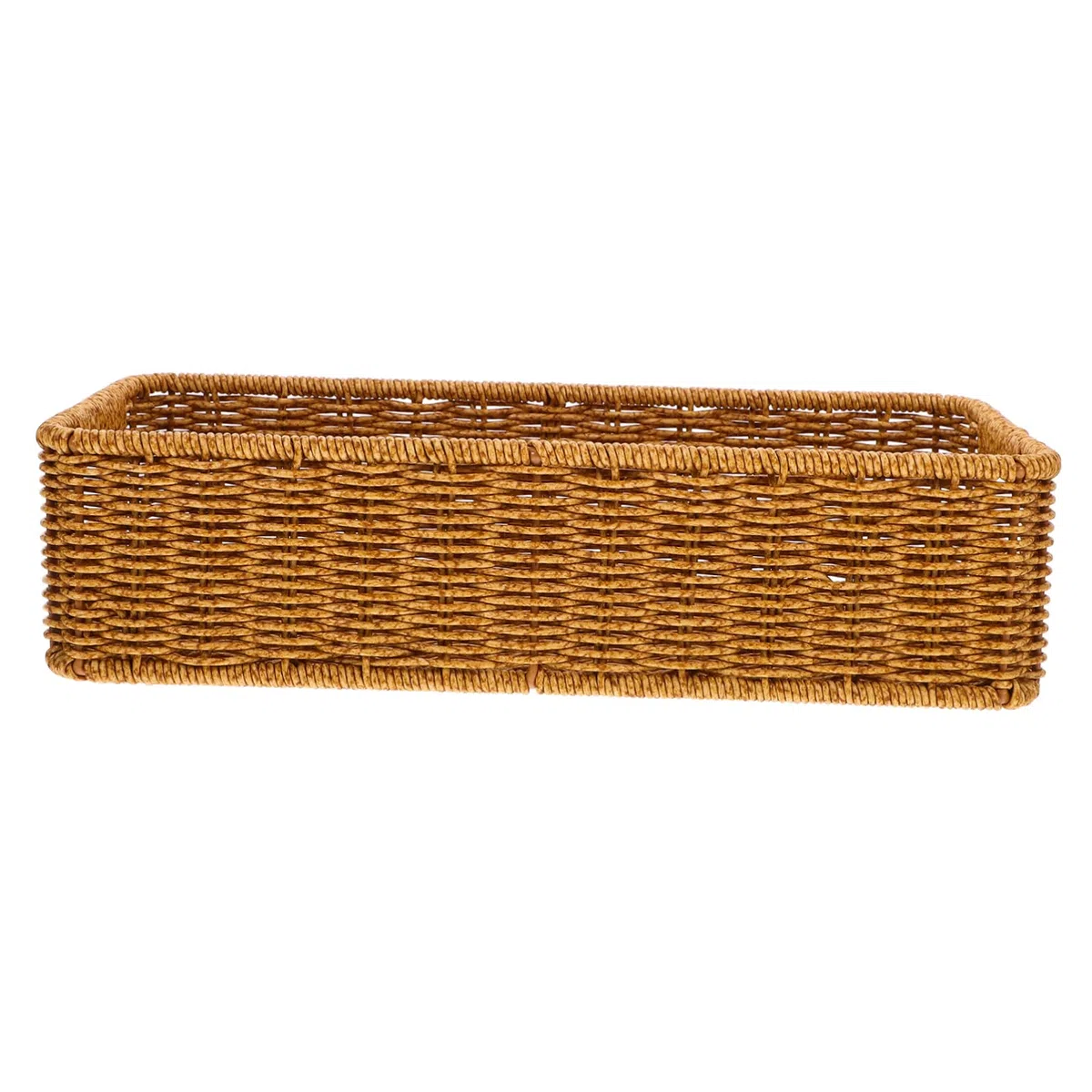 3piezas Cesta De Almacenamiento De Imitación De Ratán para Utensilios De Cocina Organizador Decorativo De Mesa para Cubiertos Cesta Multifuncional para Cocina y Comedor