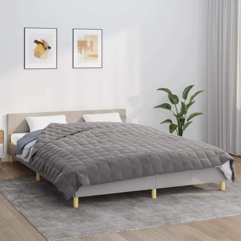 Manta de peso de 11 kg, color gris, transpirable, manta pesada para dormir profundo, manta relajante, manta de relajación, 220 x 235 cm, tela