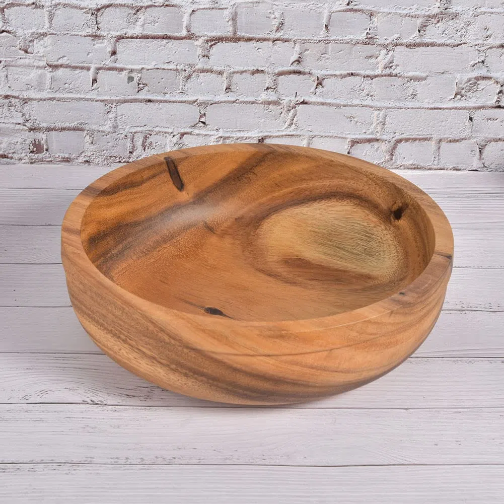Ensaladera de Madera, Utensilios de Cocina Ecológicos, Recipiente de Comida Multifuncional para el Hogar y la Cafetería, Madera Natural 39x11,5 Cm (30 * 9cm)