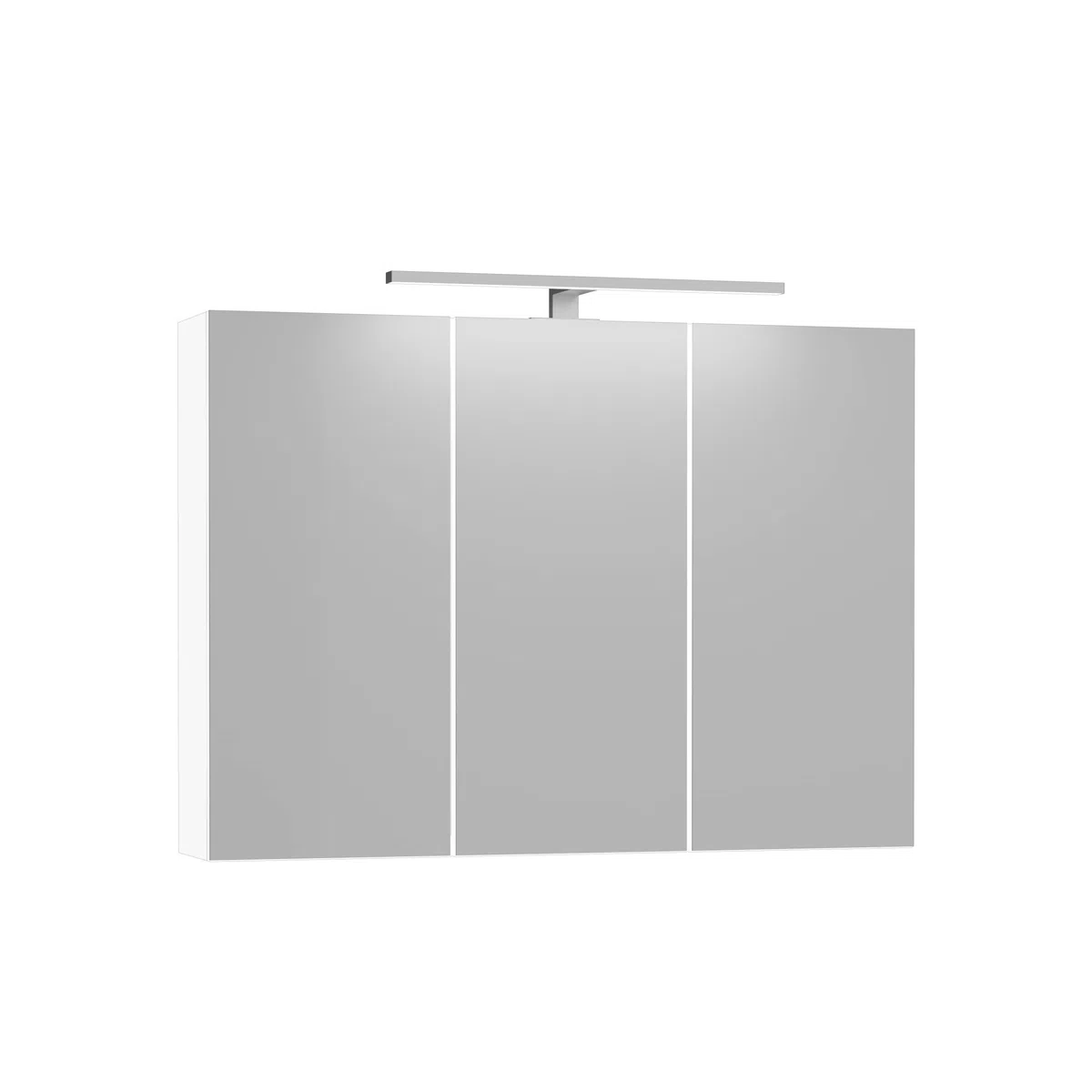Baikal Mueble Camerino con Espejo, Armario Auxiliar de Baño Multiusos, Opción con o sin Luz LED. Mueble de Pared de fácil colocación. Armario MONTADO. Acabado Blanco. Camerino LED 90 cm