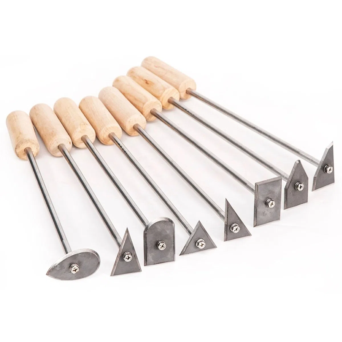 Juego de herramientas de tallado de cerámica, kit de 8 piezas de recorte de arcilla con cuchillas de acero inoxidable y asas de madera para modelar, esculpir y manualidades