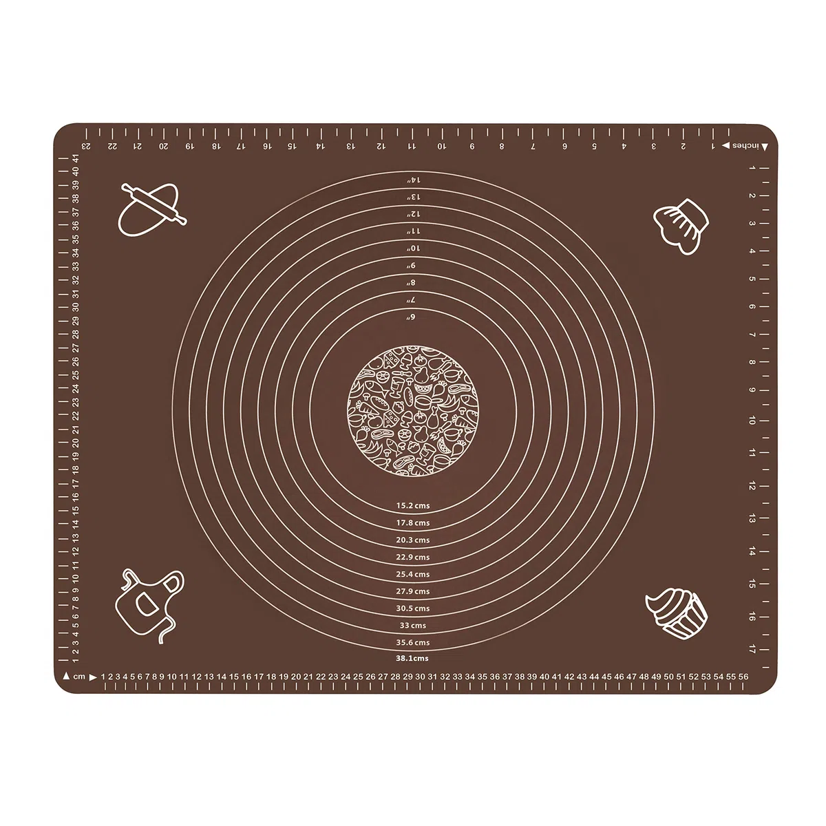Alfombrilla de silicona para hornear masa rodante de repostería con medidas, sin BPA, antiadherente y antideslizante, suministros para hornear pizza
