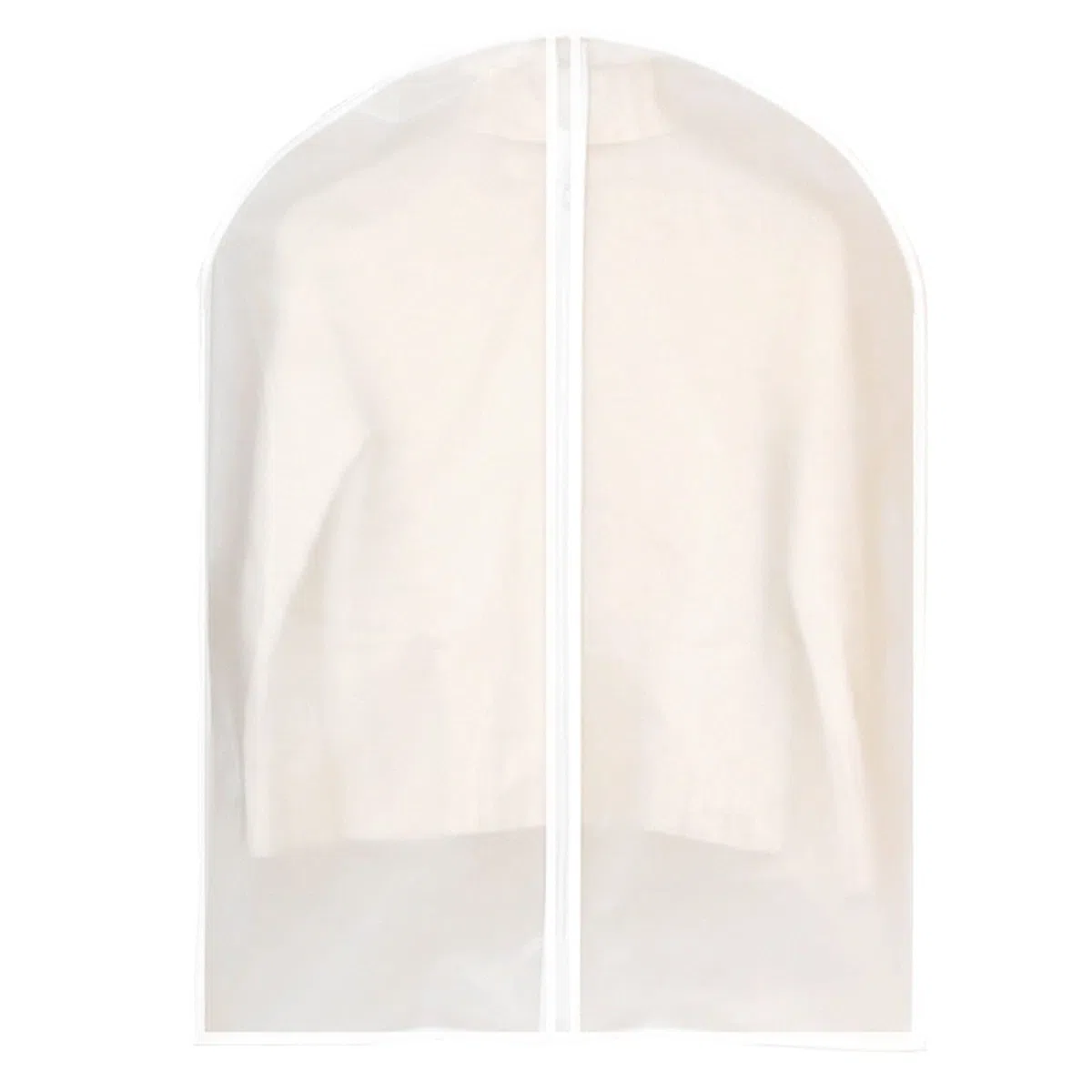 Funda para ropa con cremallera, paquete de 12 fundas translúcidas para bolsas de ropa, EVA, ligera, impermeable, a prueba de polillas, bolsa para colgar ropa, 4 tamaños, blanco-60x140cm (blanco